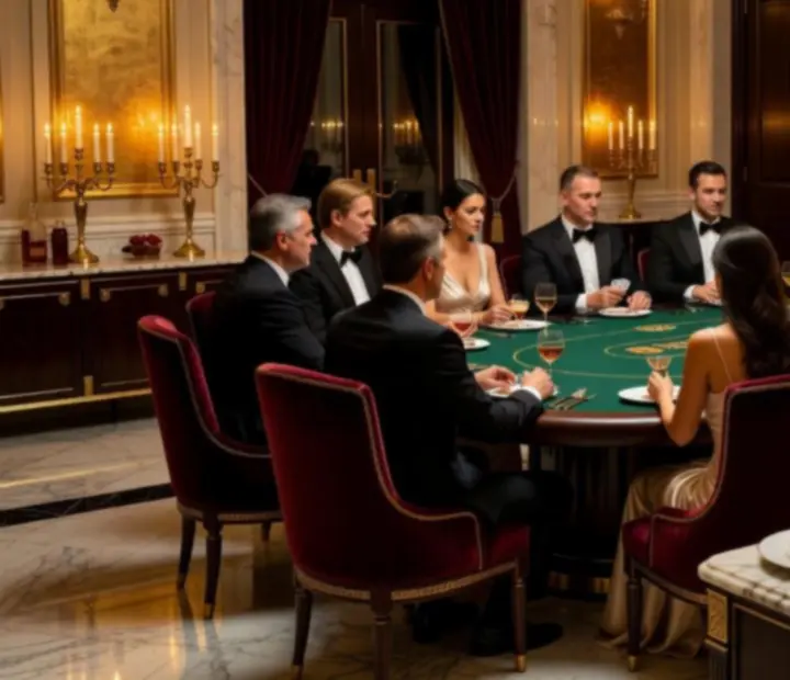 Elegáns budapesti poker est gyertyafényes, luxus éttermi környezetben