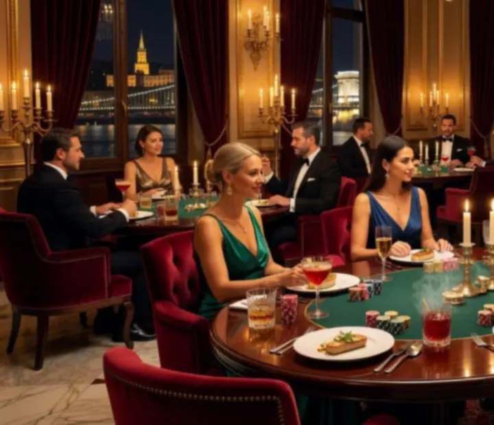 Cinematikus, gyertyafényes gourmet étterem pókerasztalokkal Budapesten