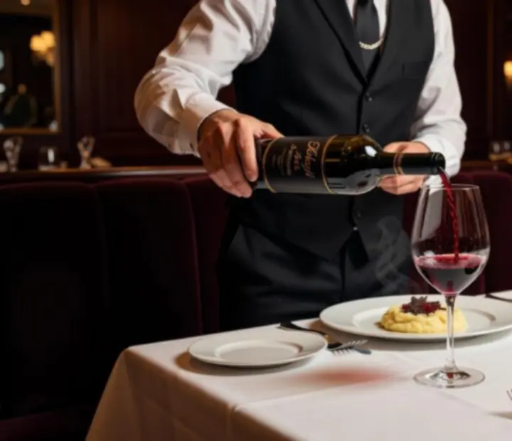 Sommelier bor- és ételpárosítás elegáns fine dining környezetben